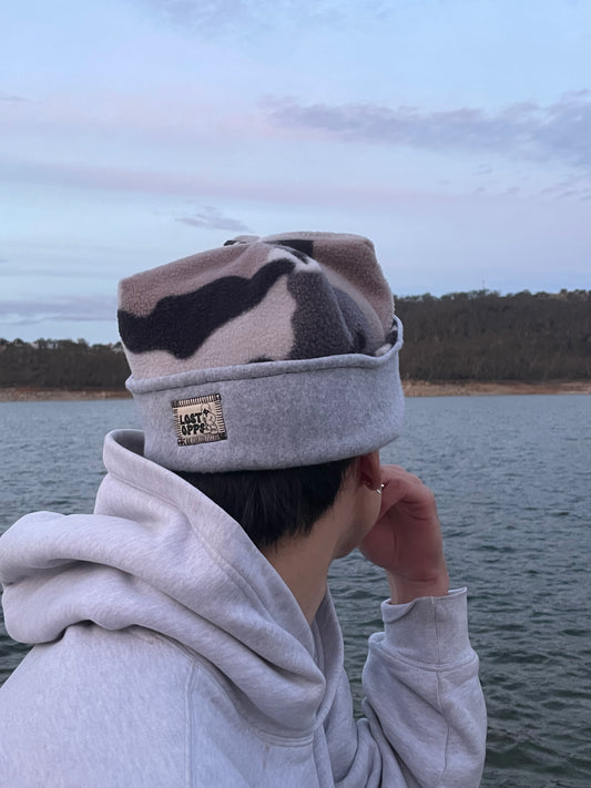 reversible fleece beanie