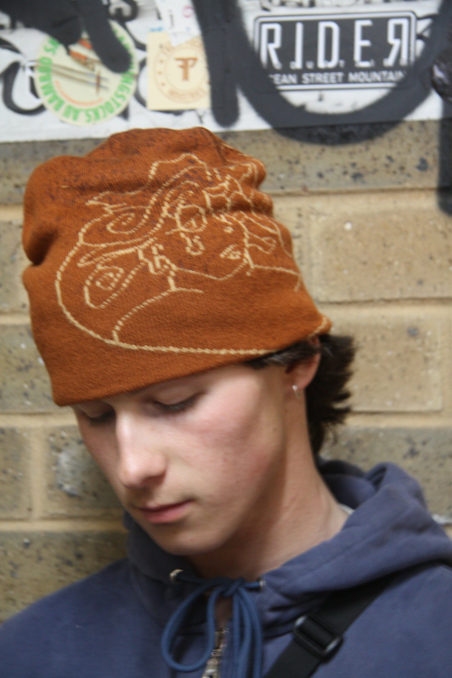 skull cap beanie reversible