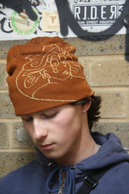 skull cap beanie reversible